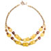 yellow beads recyled glass necklace 